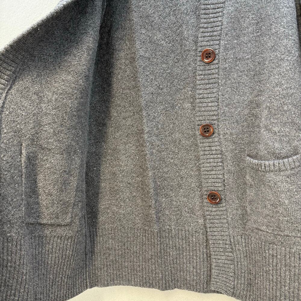 Eddie Bauer Cardigan Sweater Women's L Grey 100% Merino Wool Long Cozy - Picture 4 of 11